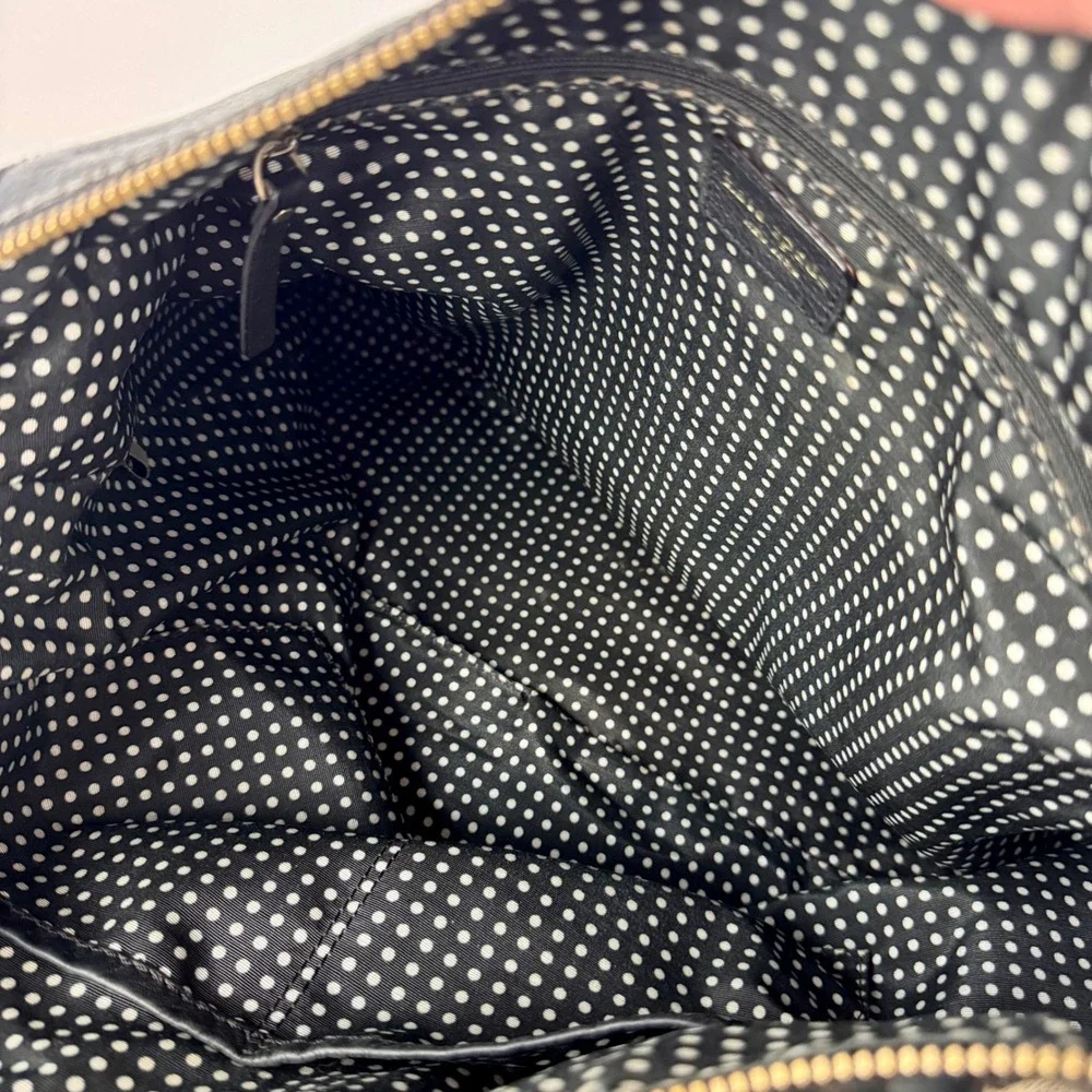 Kate Spade New York Black Leather Shoulder Bag‎ Tassel Detail Designer